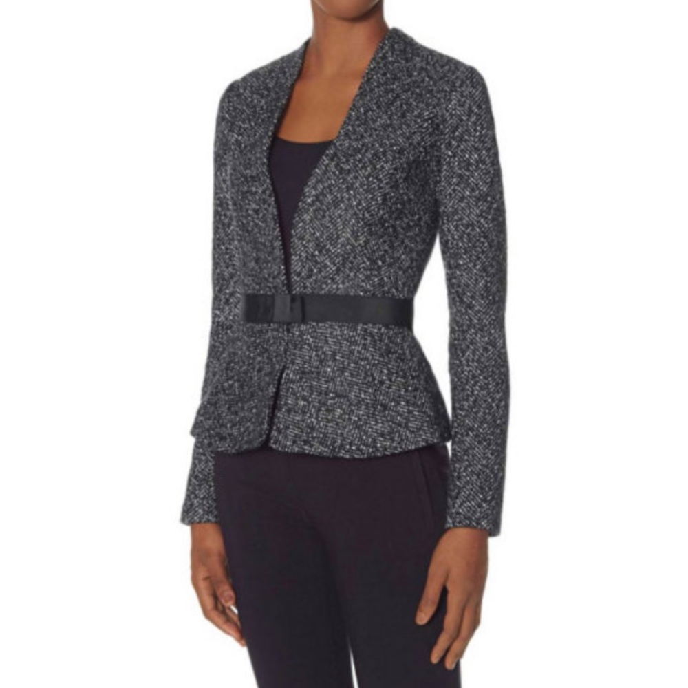 THE LIMITED Size XS Black Gray Tweed Scandal Collection Suit Jacket Blazer